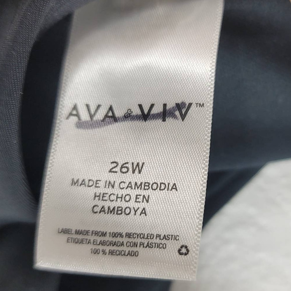 Ava & Viv Black Summer Poolside Bathing Suit Dress One Piece 26W NWOT - Picture 6 of 7